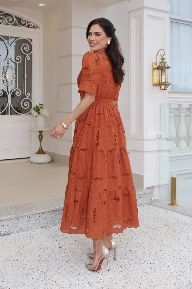 Vestido Emily Diverse em lese 100% algodão bordado – 38 ao 48 - Imagem 13