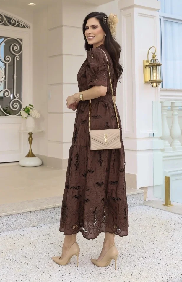 Vestido Emily Diverse em lese 100% algodão bordado – 38 ao 48 - Imagem 12