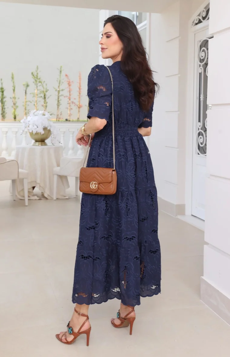 Vestido Emily Diverse em lese 100% algodão bordado – 38 ao 48 - Imagem 11