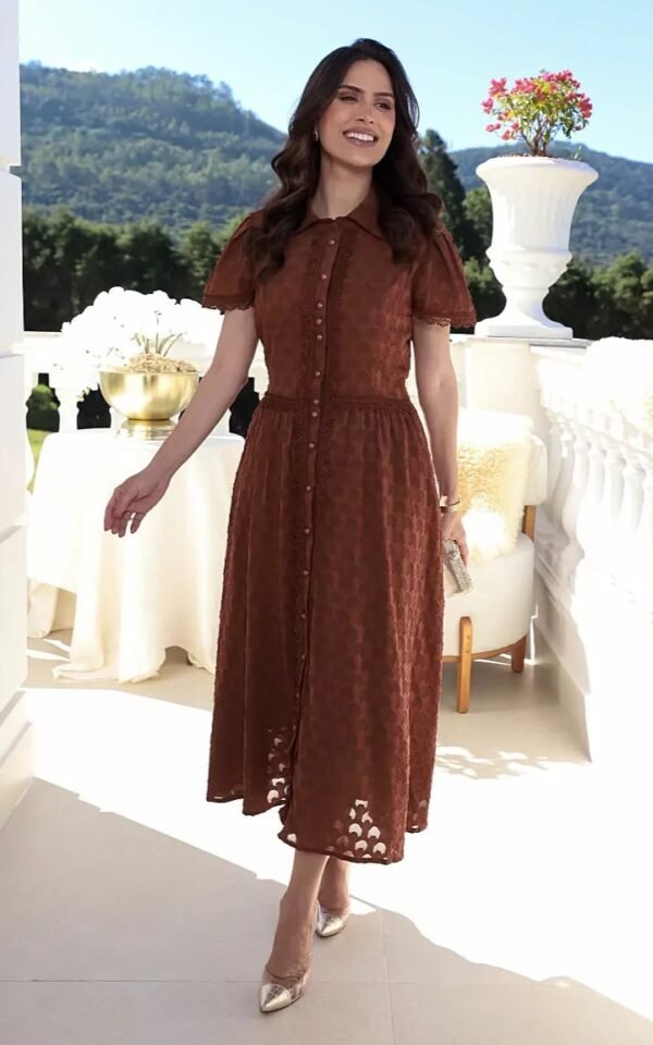 Vestido premium Julia chiffon devorê, forrado
