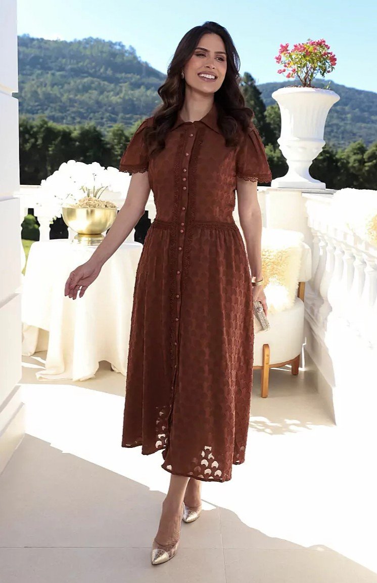 Vestido premium Julia chiffon devorê, forrado