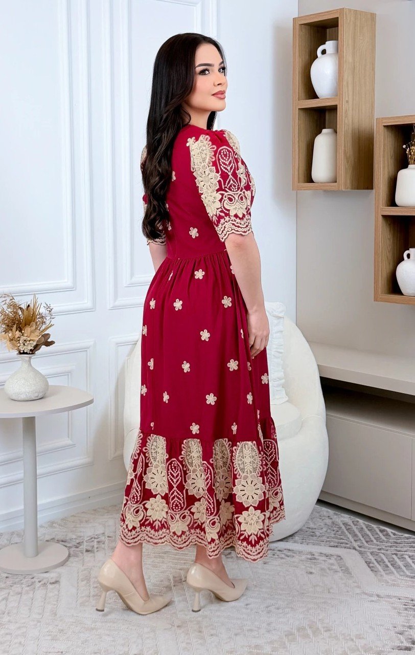 Vestido premium Liv em lese algodão, forrado - Imagem 10