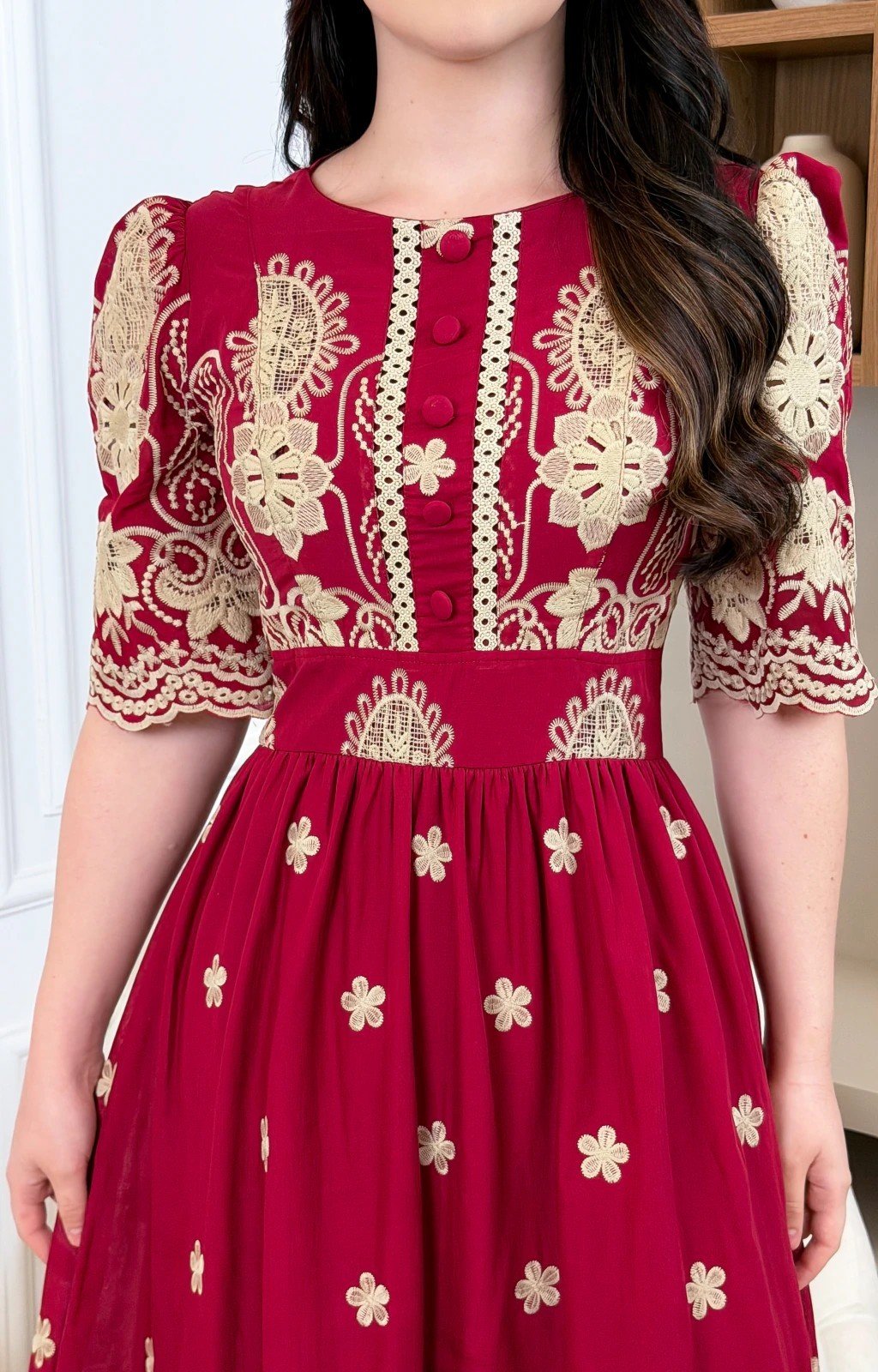 Vestido premium Liv em lese algodão, forrado - Imagem 16