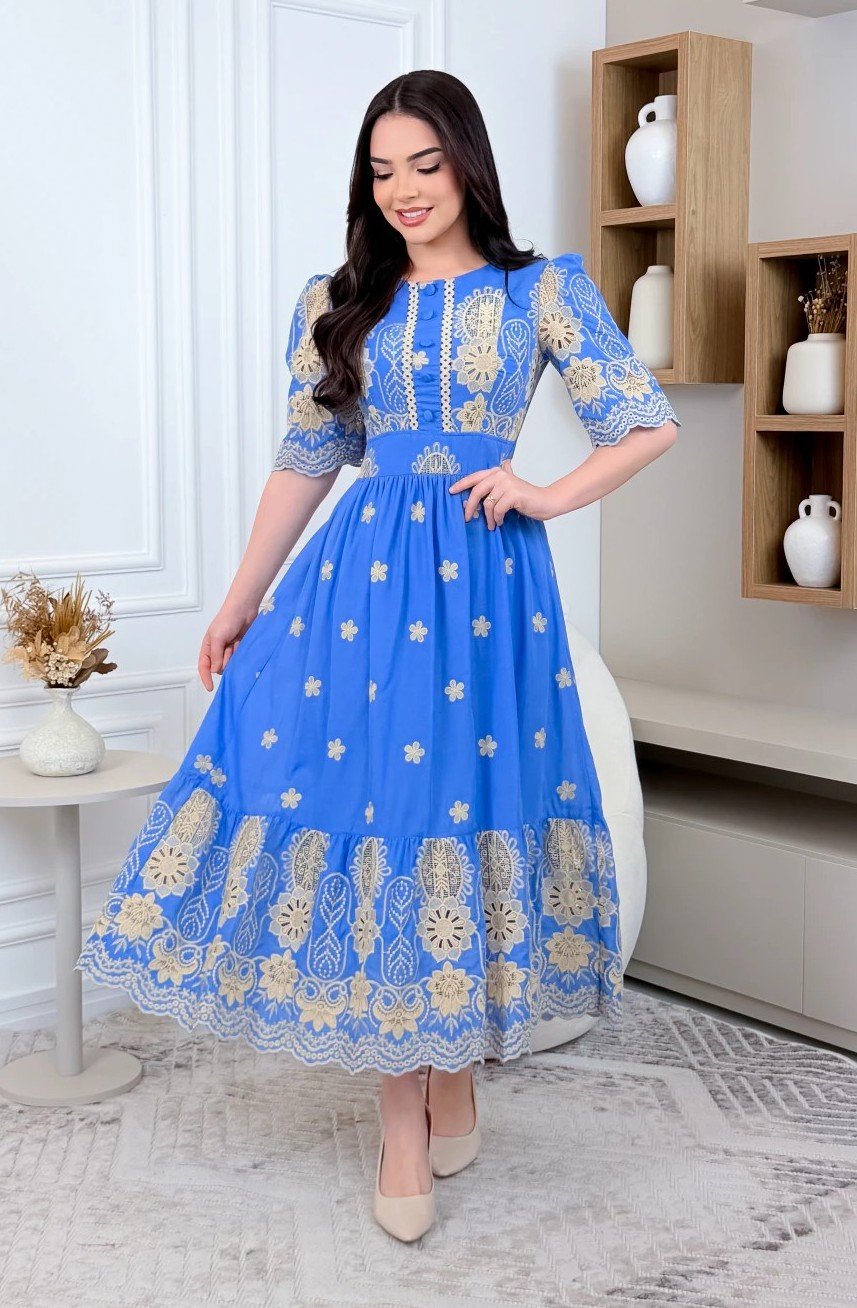 Vestido premium Liv em lese algodão, forrado - Imagem 2