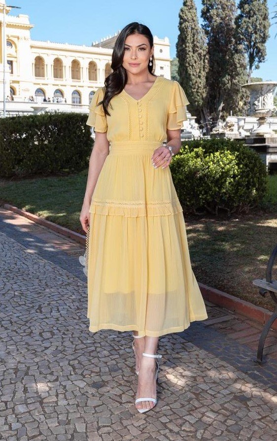Vestido premium Yasmin em chiffon, forrado - Imagem 6